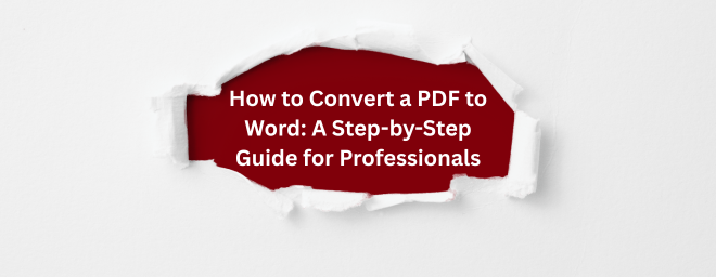 How to Convert a PDF to Word: A Step-by-Step Guide for Professionals